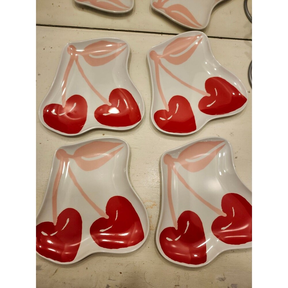 Room Essentials Cherry Plate Melamine Dishwasher Safe Lot of 4 Target New 7 inch